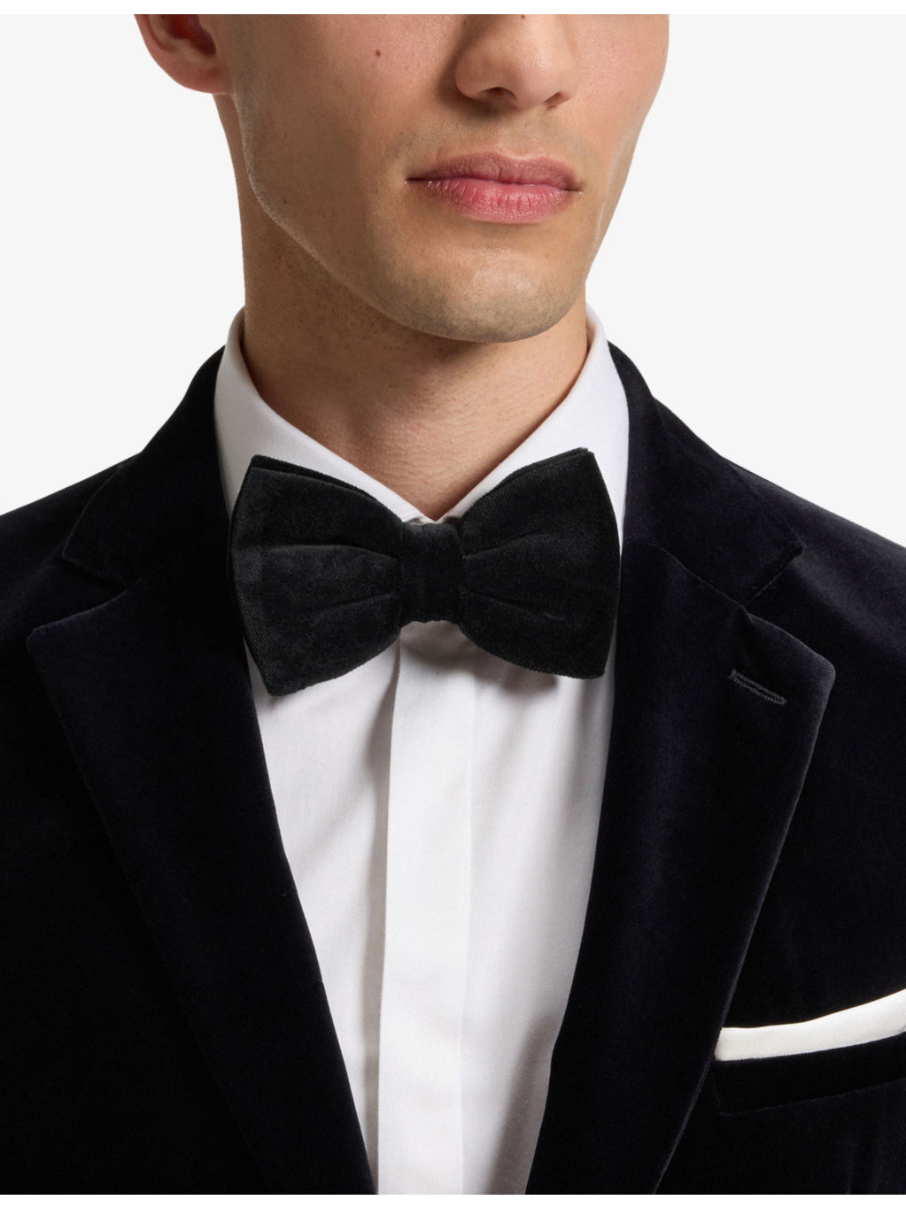 Pre-tied cotton-velvet bow tie - 2