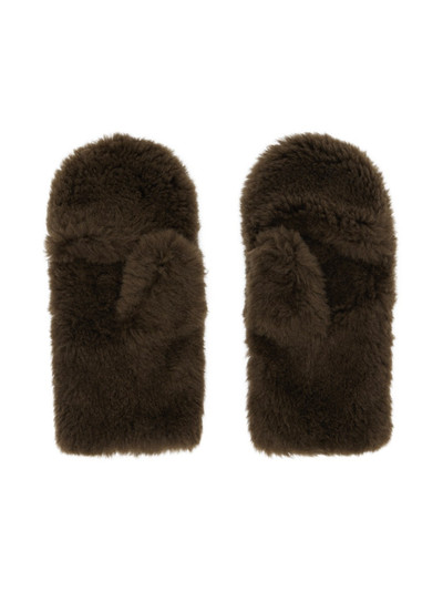 Yves Salomon Brown Shearling Mittens outlook