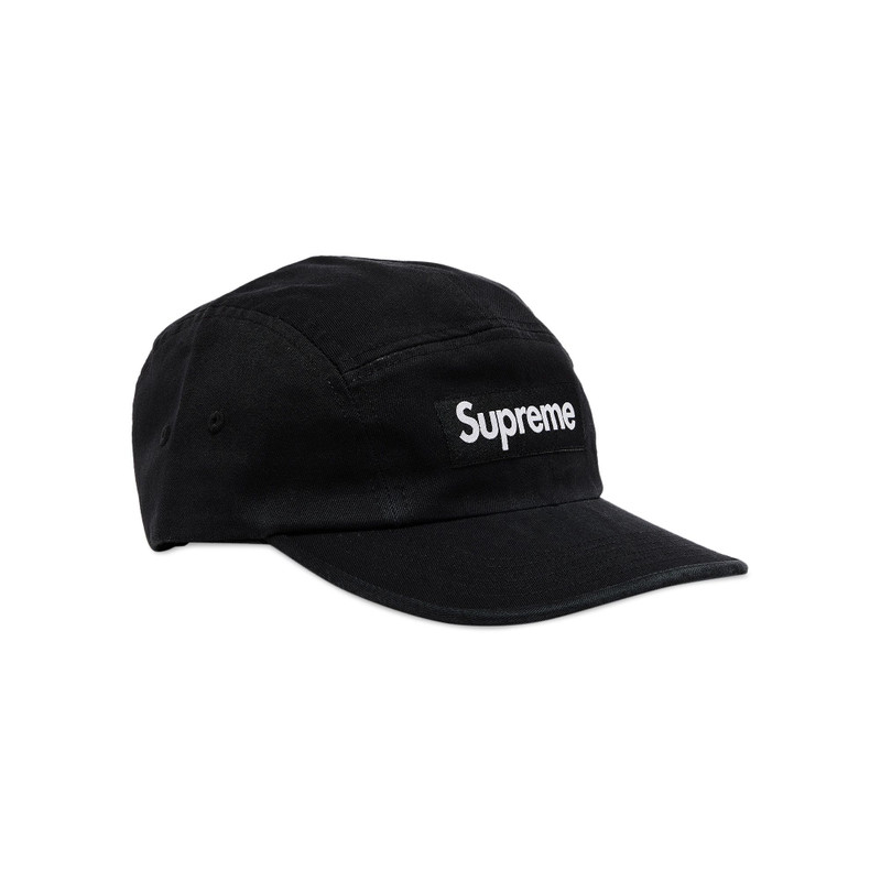 Supreme Supreme Washed Chino Twill Camp Cap 'Black' outlook