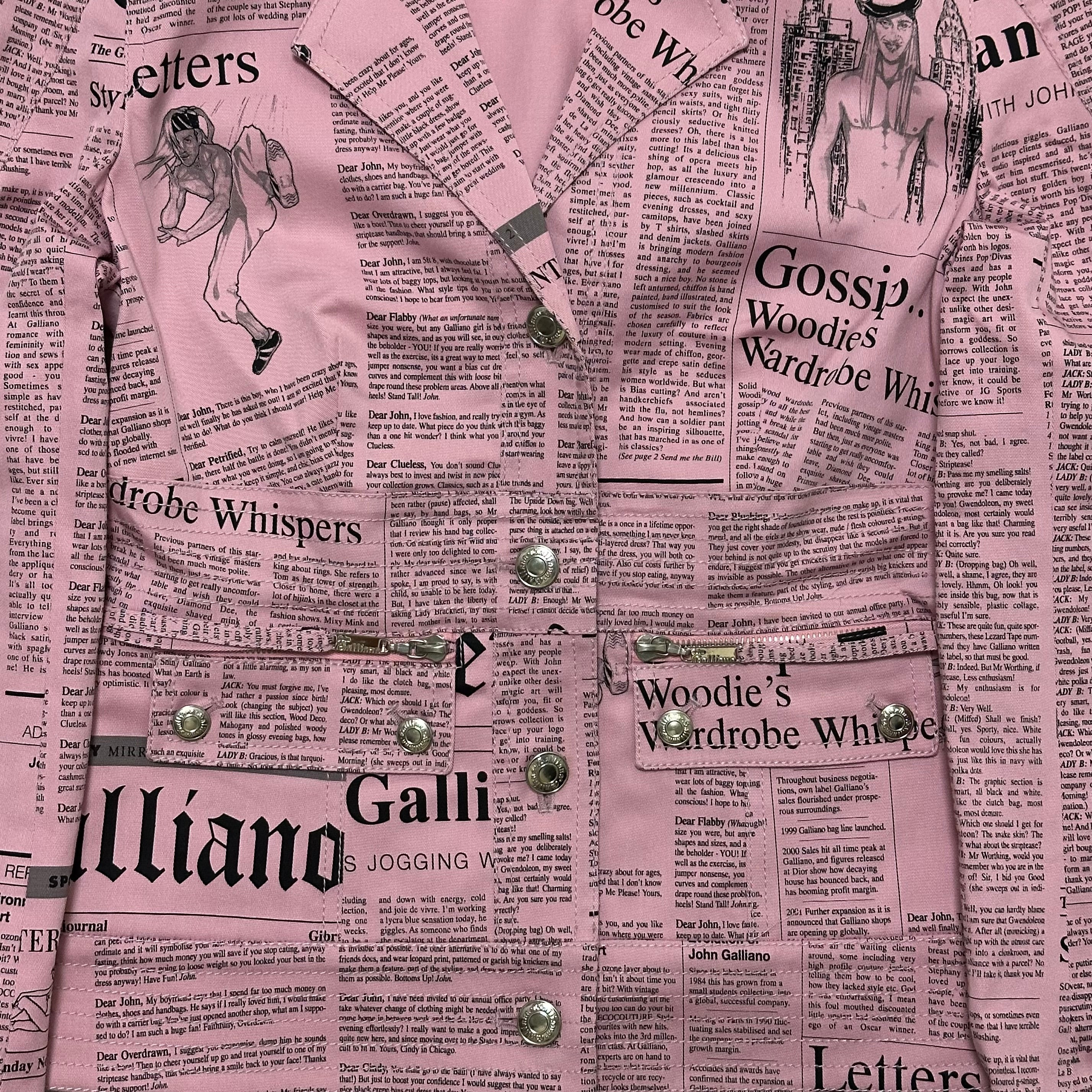 JOHN GALLIANO Spring Summer 2005 Newspaper Print Jacket - 4