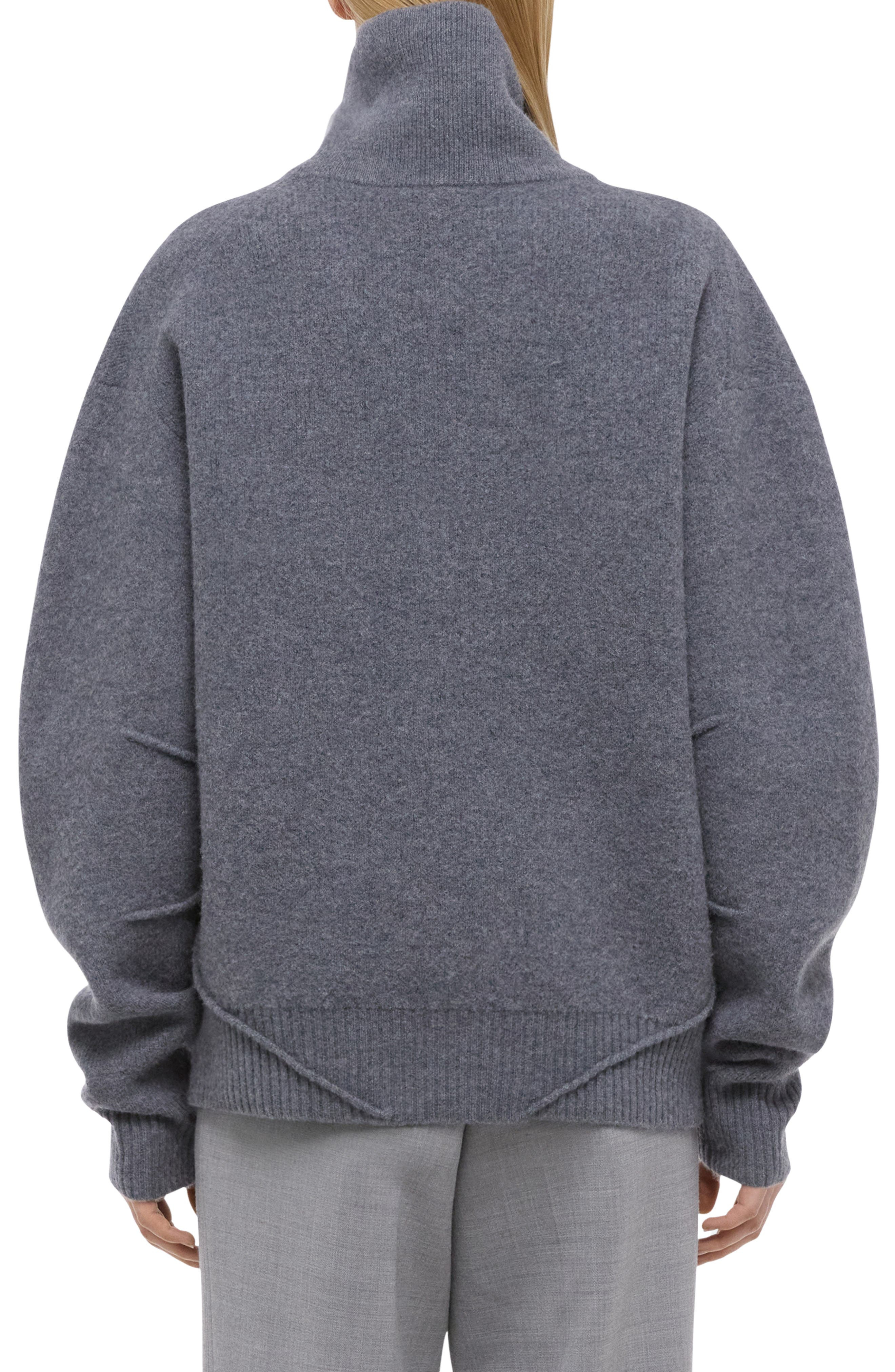 Helmut Lang Apex Quarter Zip Sweater in Med Grey at Nordstrom - 2