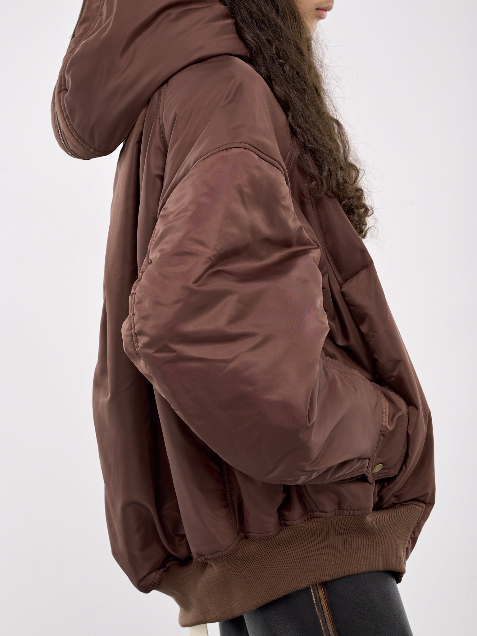 Oversized Nylon Puffer Jacket - 5