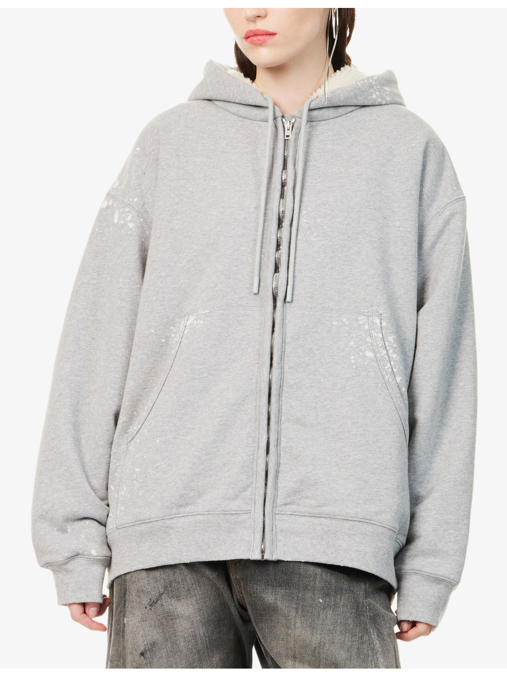 Internal-Fleece Relaxed-Fit Cotton-Blend Hoodie - 3