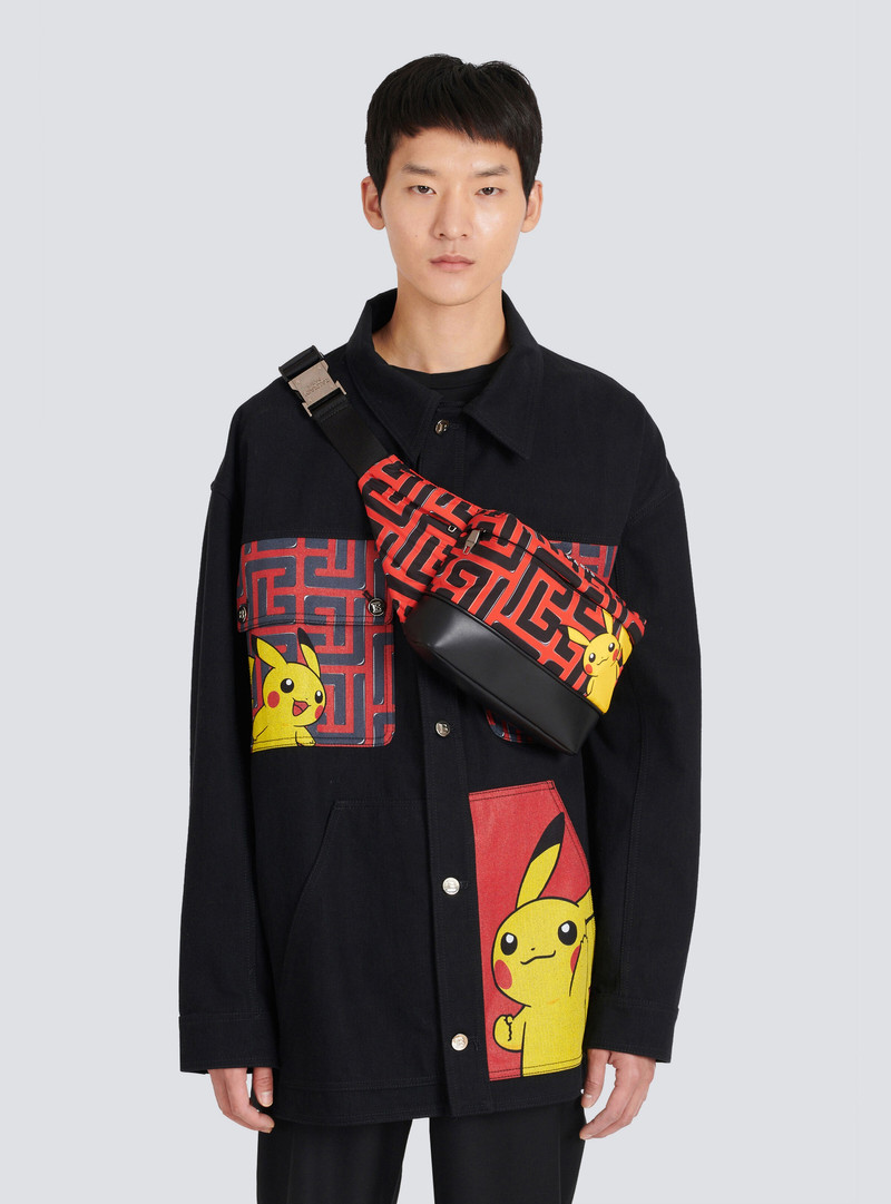 Unisex - Nylon and leather belt bag 5