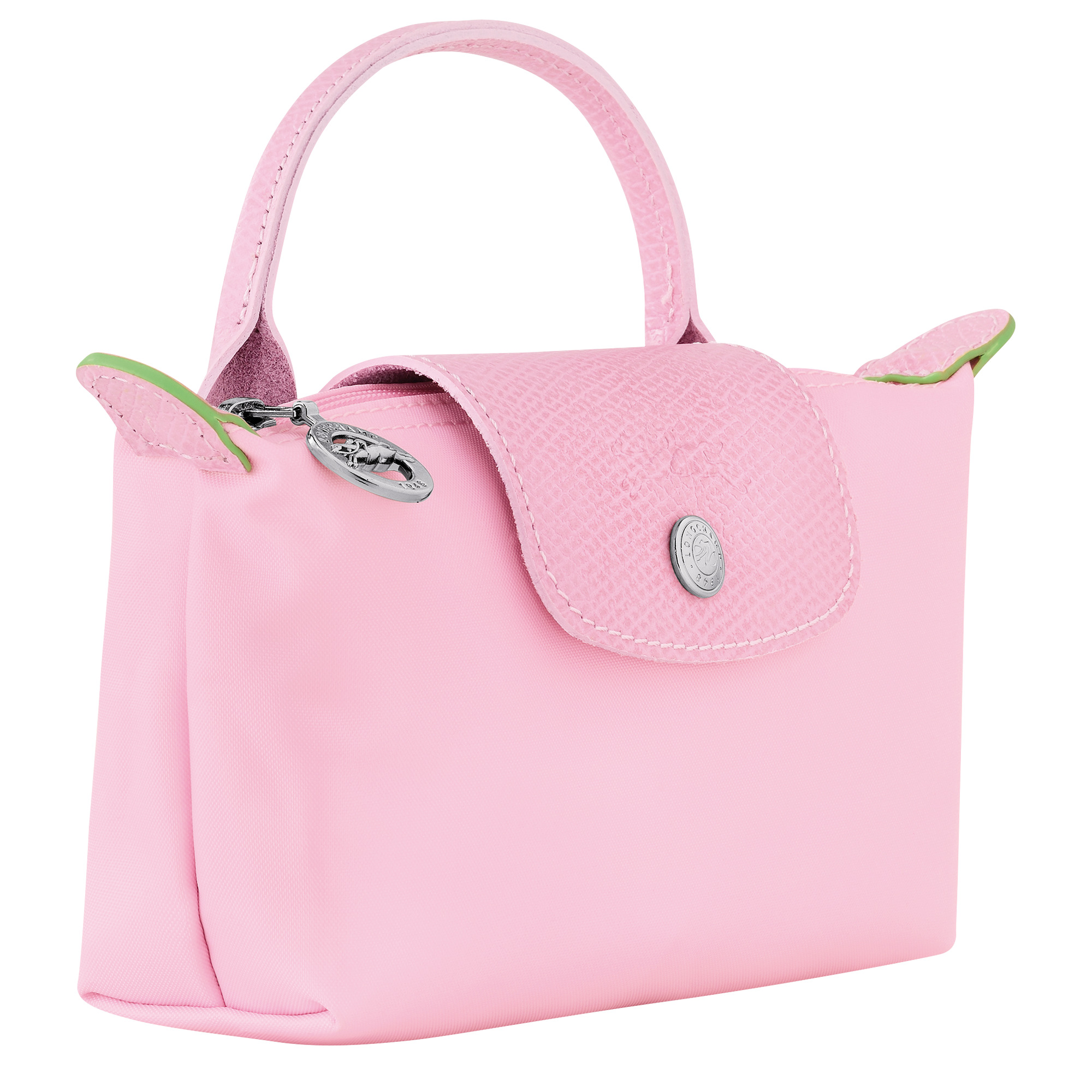 Le Pliage Green Pouch with handle Pink - Recycled canvas - 3