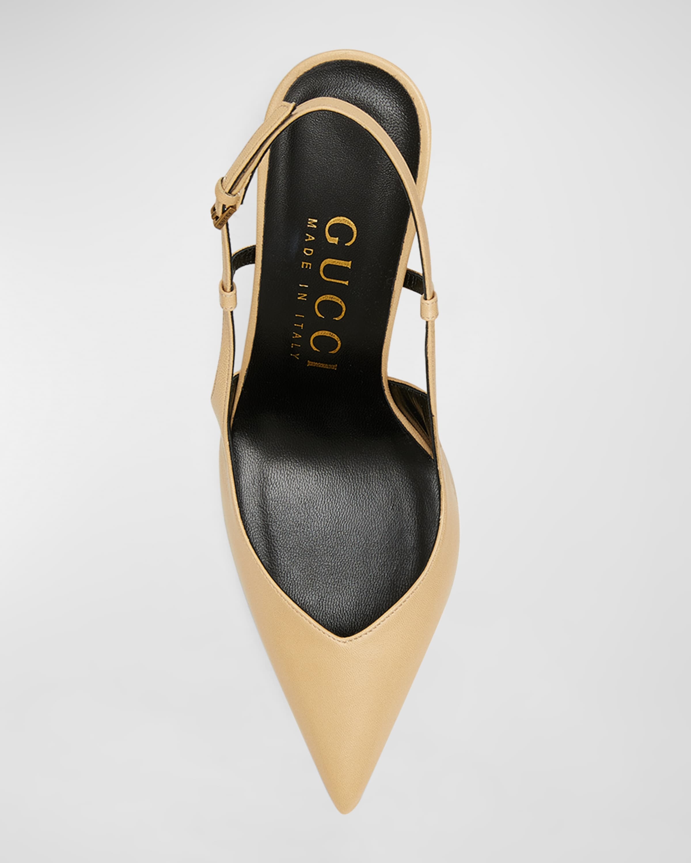 GUCCI Priscilla Leather Slingback Pumps | neimanmarcus