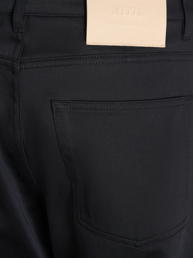 Compact cotton straight pants - 3