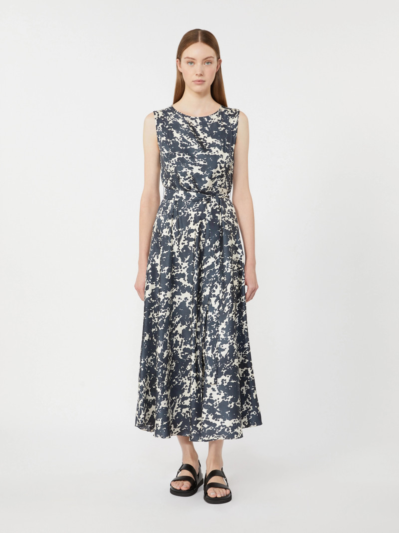 MARTINA Patterned twill dress - ULTRAMARINE 3