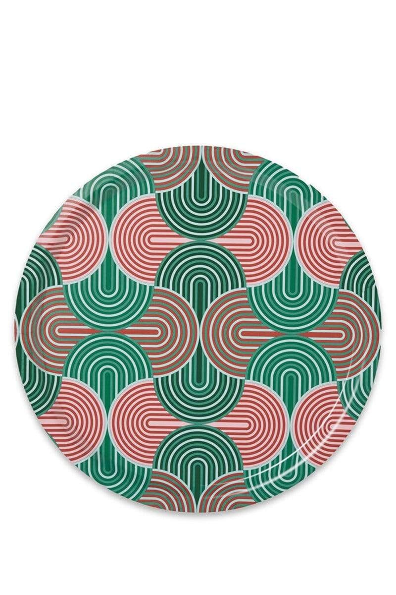 Round Printed Tray - Verde - 1