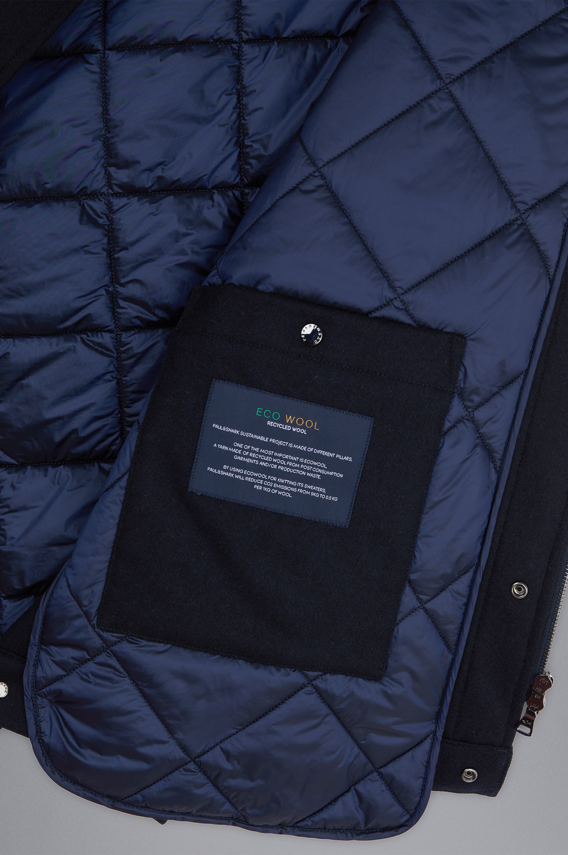 RE-WOOL JACKET WITH IRIDESCENT NYLON LINING - 6
