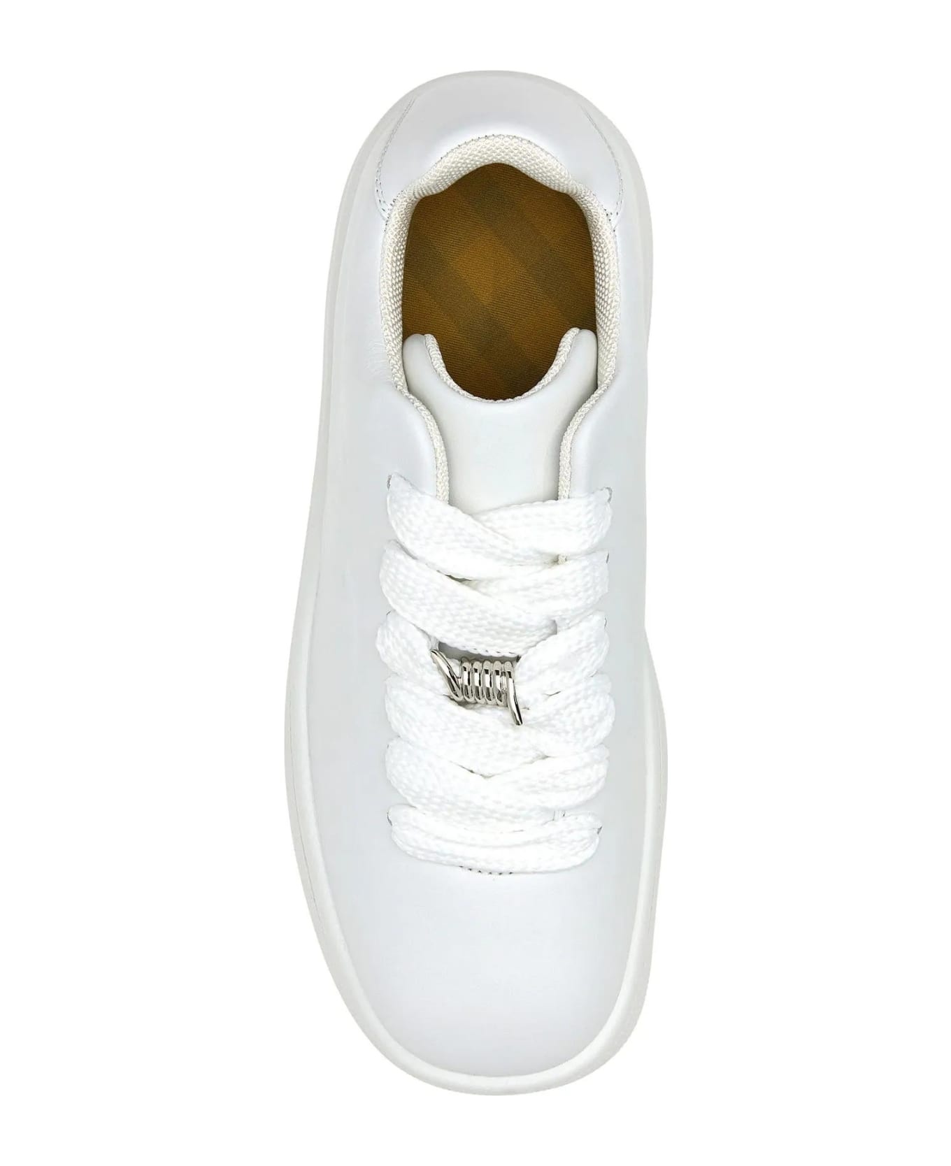 White Leather Box Sneakers - 4
