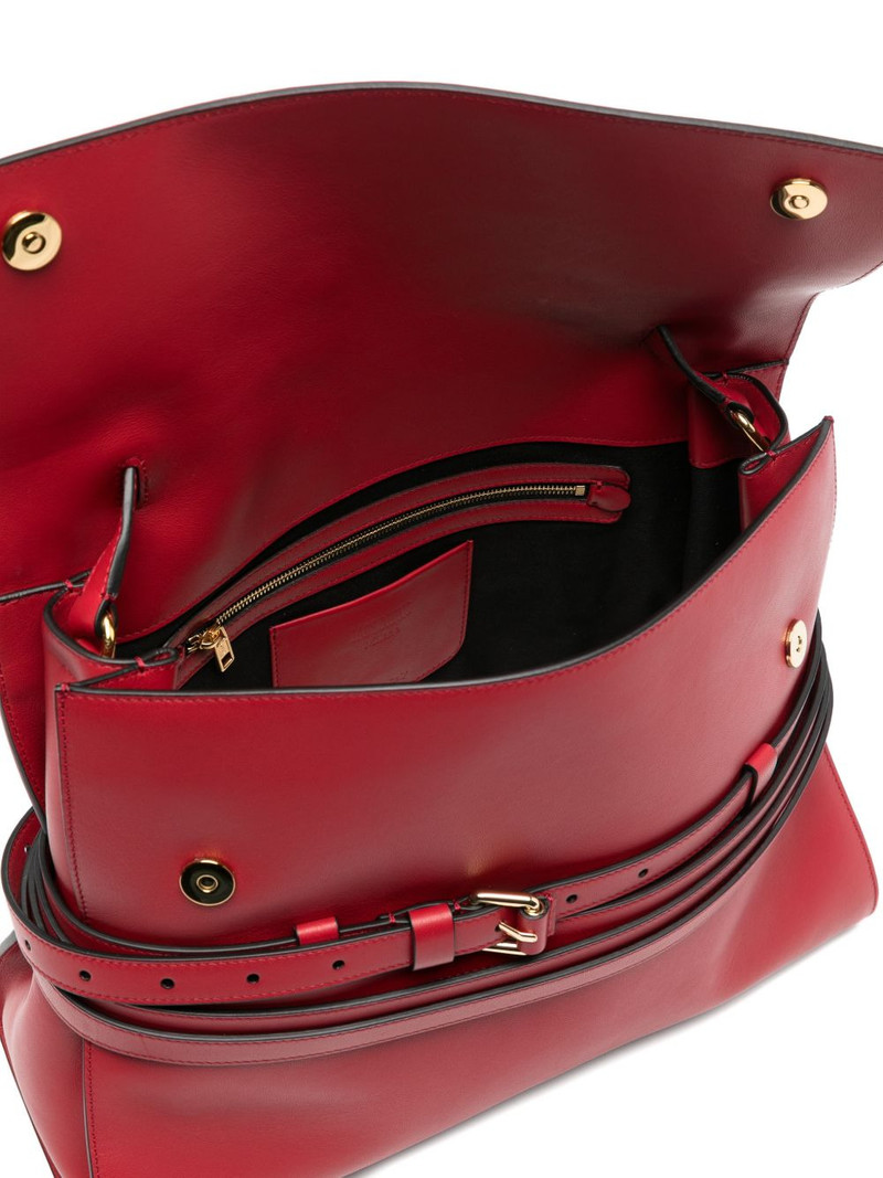 buckle strap leather tote bag 5