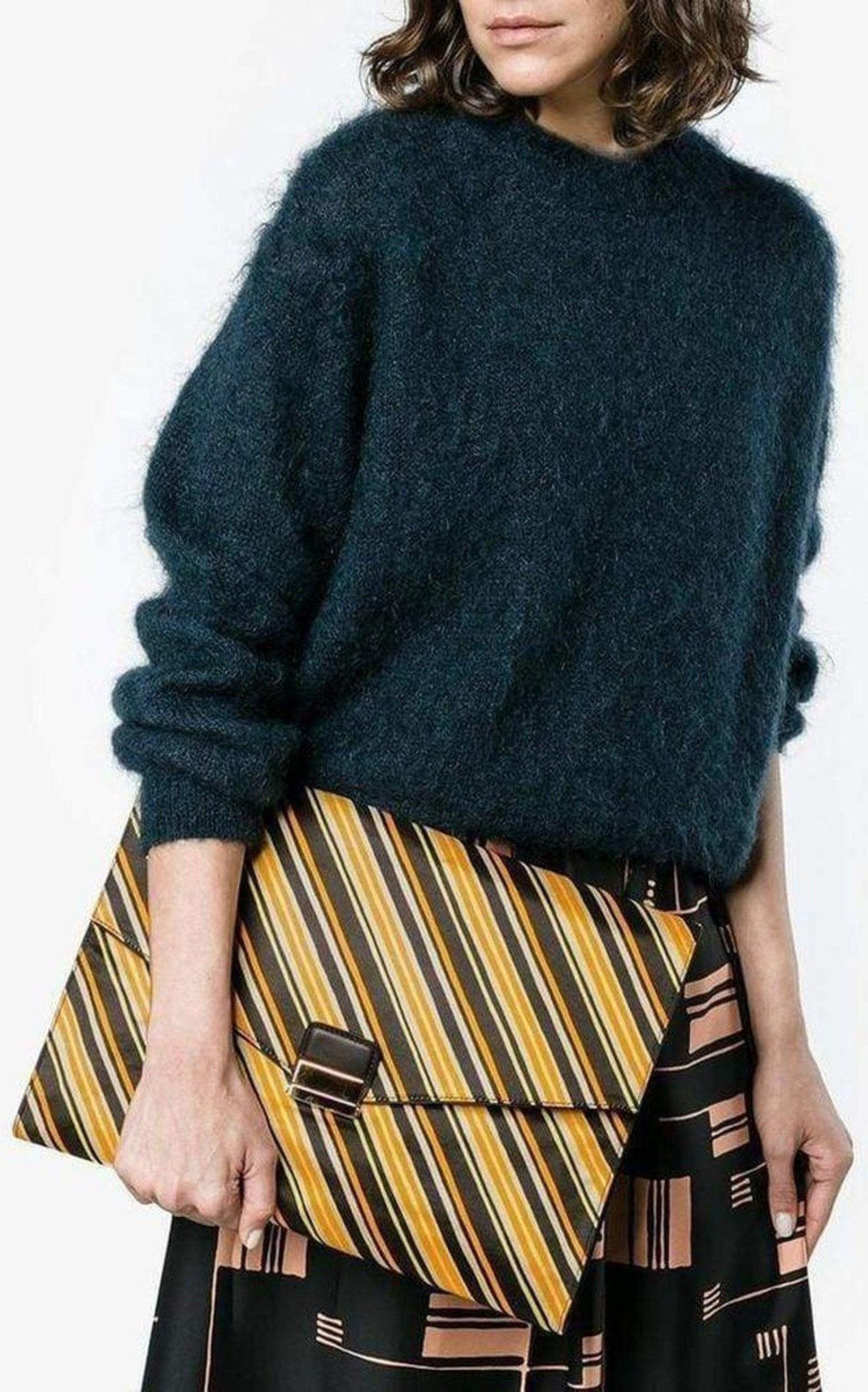 Stripe Large Envelope Clutch - 2