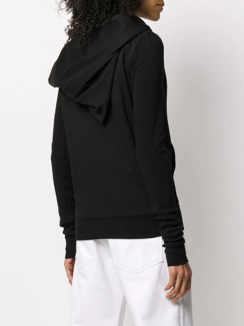 draped collar zip up jacket - 4