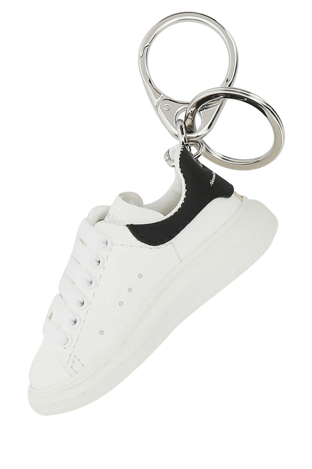 Alexander Mcqueen Men White Leather Key Ring - 2