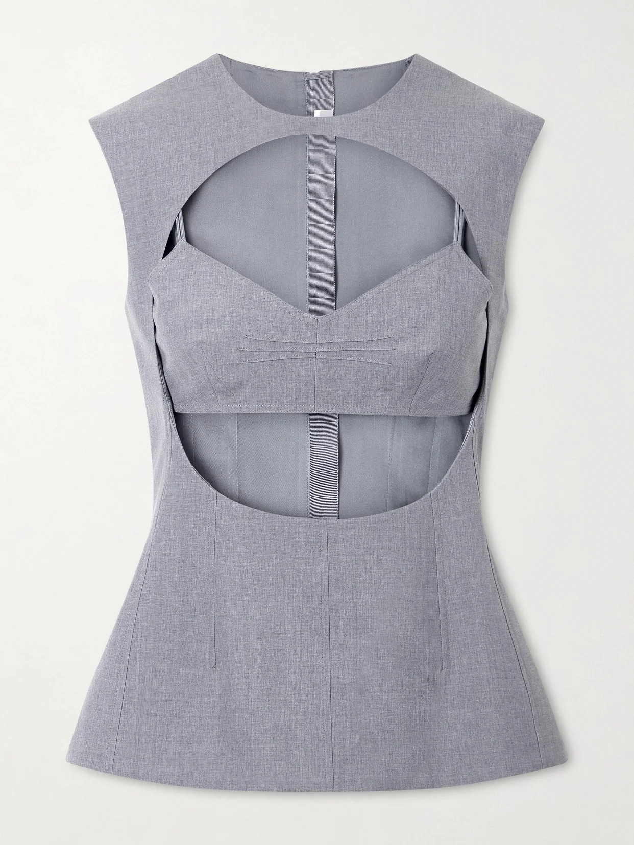 Cut-out Layered Wool Blouse - 1
