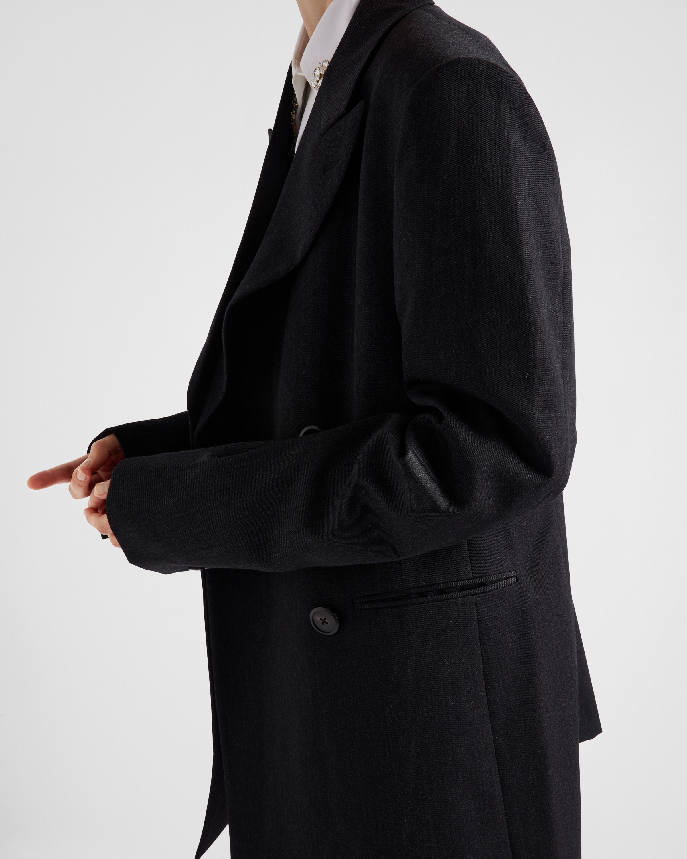 Double-breasted gabardine jacket - 4