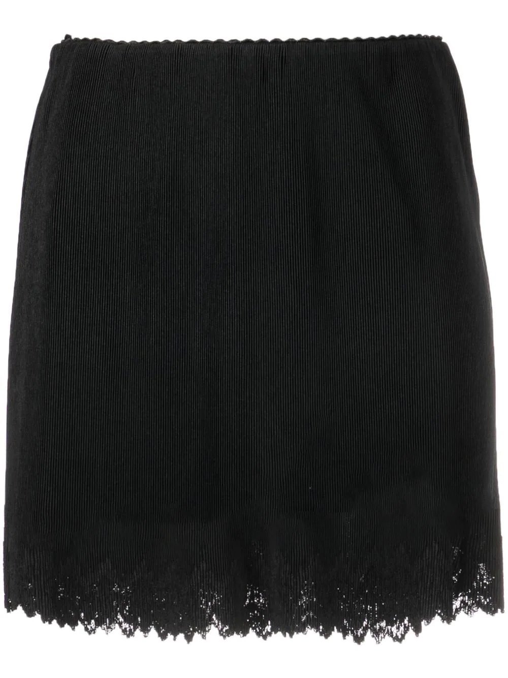 distressed-hem mini skirt - 1
