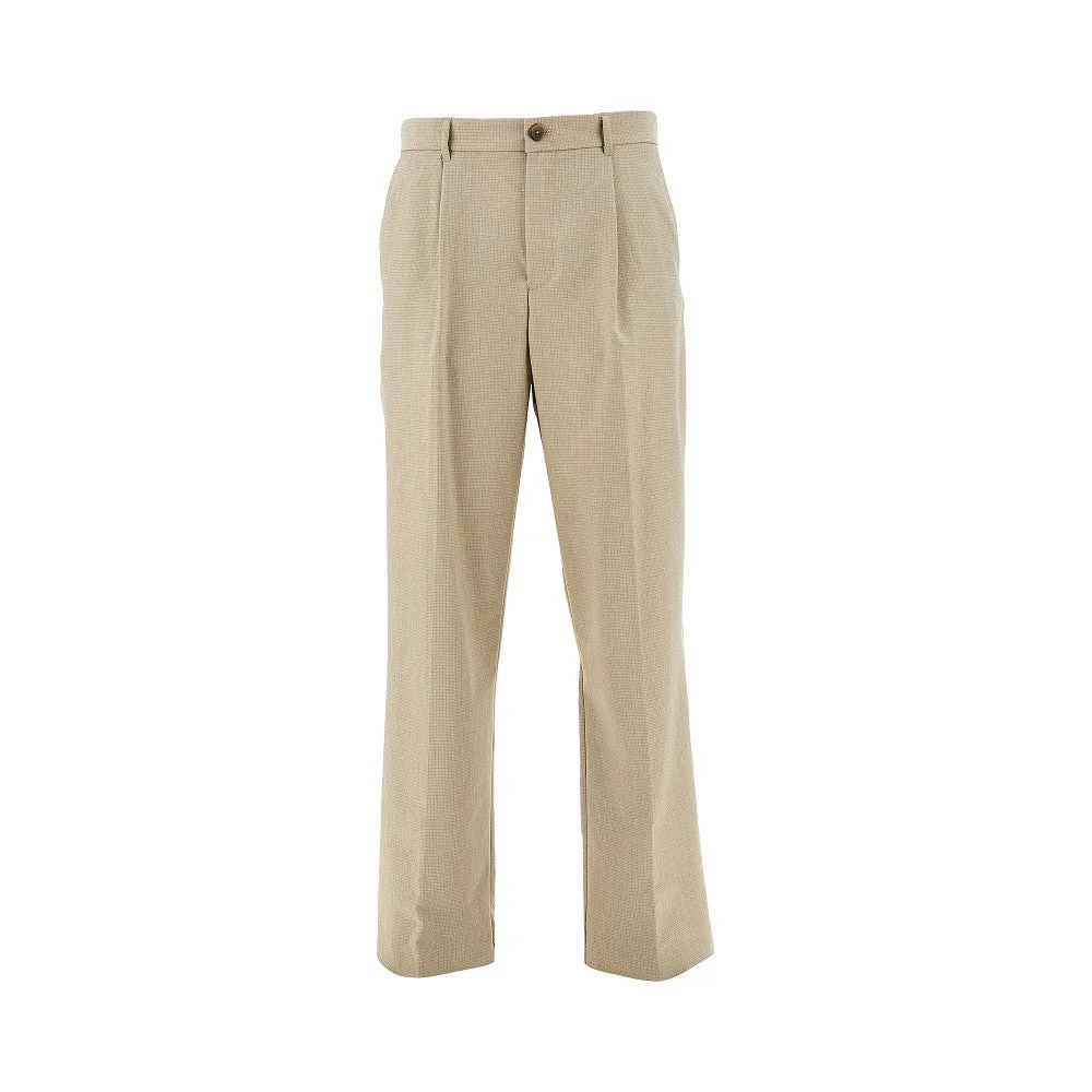 Les Deux Reece Mini Check Pants Beige - 1