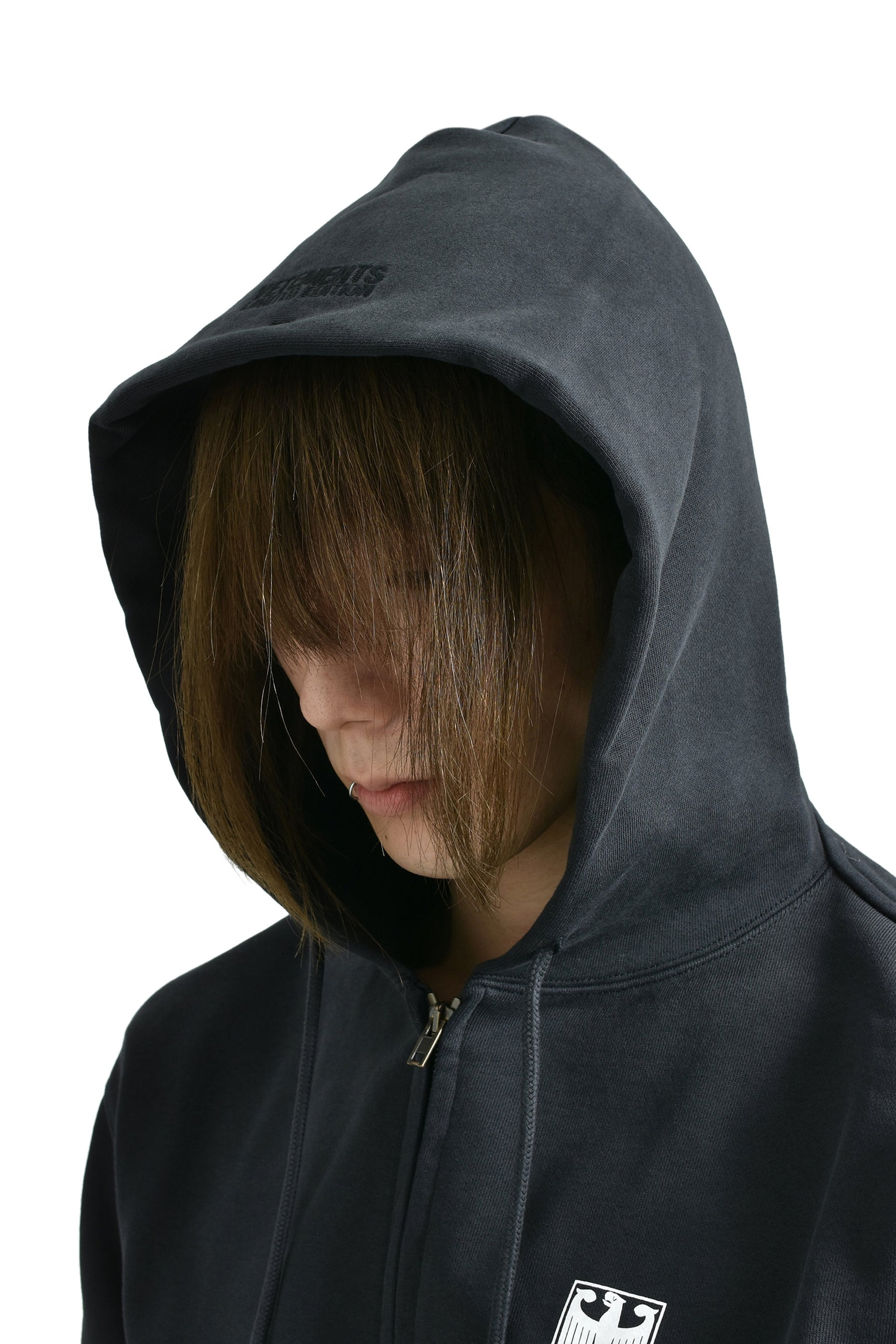 POLIZEI FITTED ZIP-UP HOODIE / BLK - 4