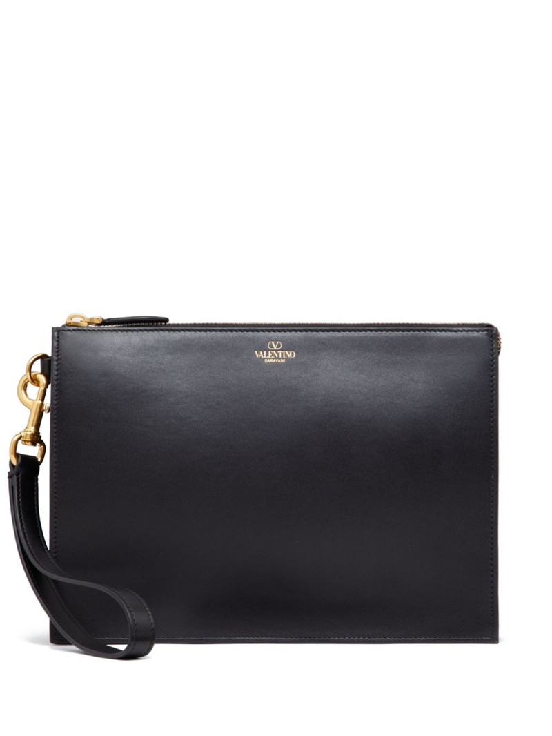 HANDLE FLAT POUCH   VALENTINO GARAVANI  IDENTITY VITELLO  BR 1