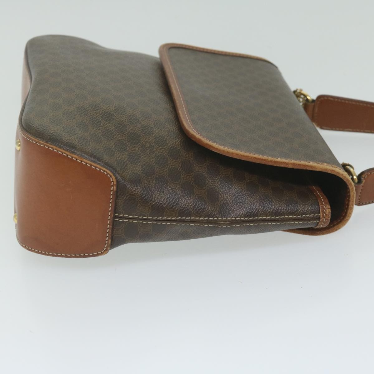 CELINE Macadam Canvas Hand Bag Pvc Leather Brown - 3