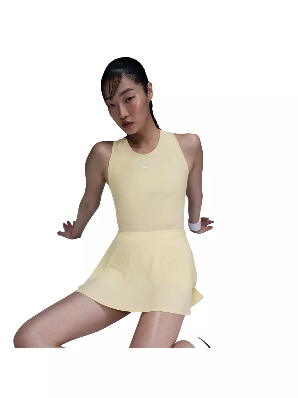 Women's Dri-FIT Victory Mid-Rise Short Flouncy Tennis Skirt -Yellow - 5