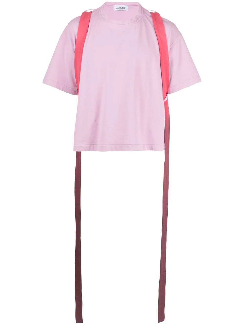 crew neck ombré strap T-shirt - 1