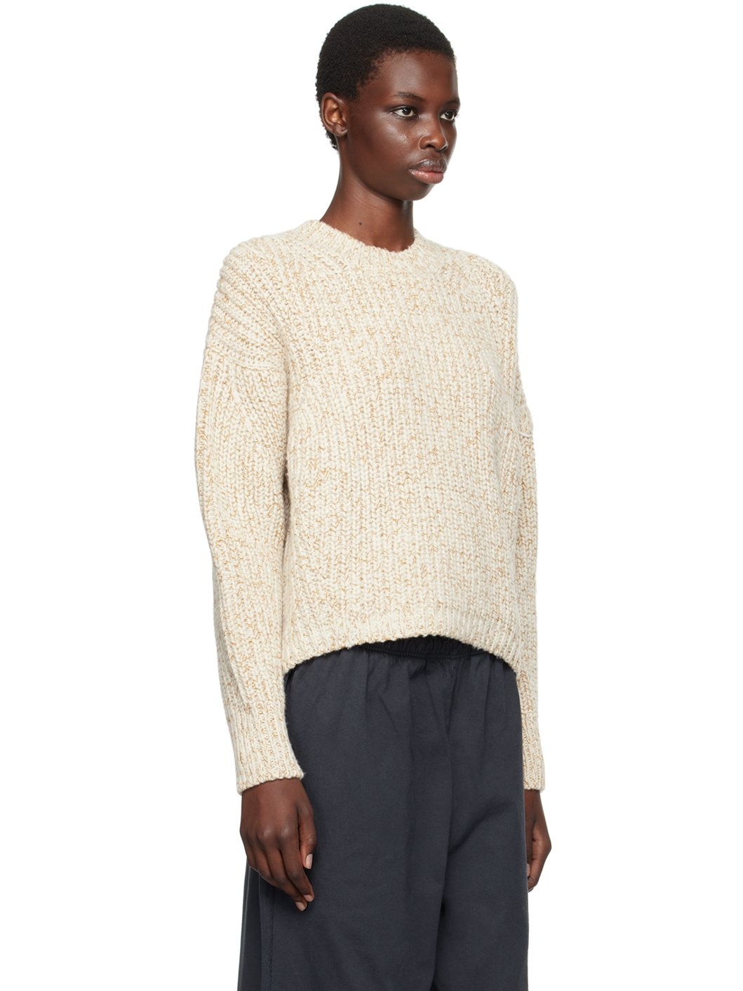 Beige Virgin Wool Sweater - 2