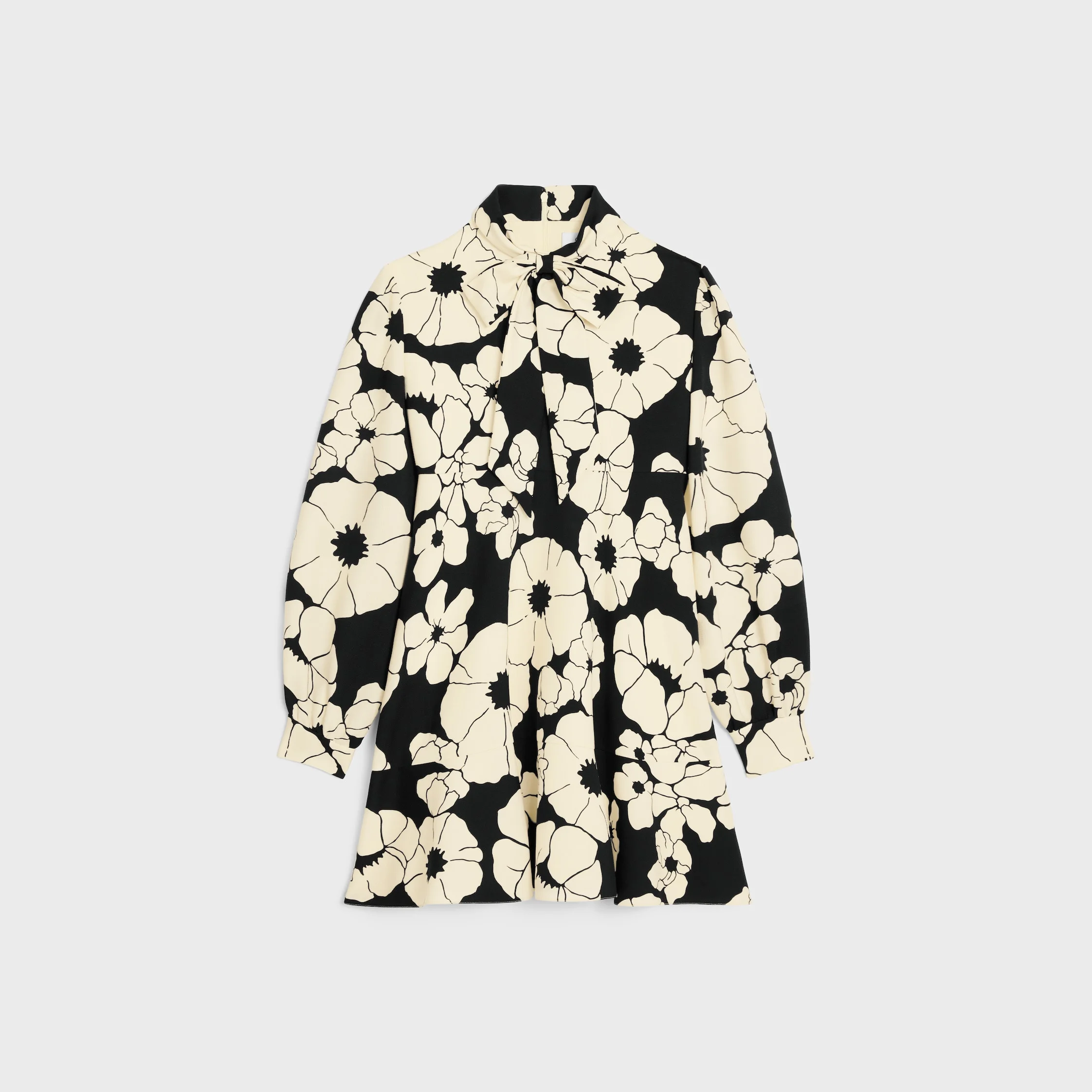 skater mini dress in wool organza - 1