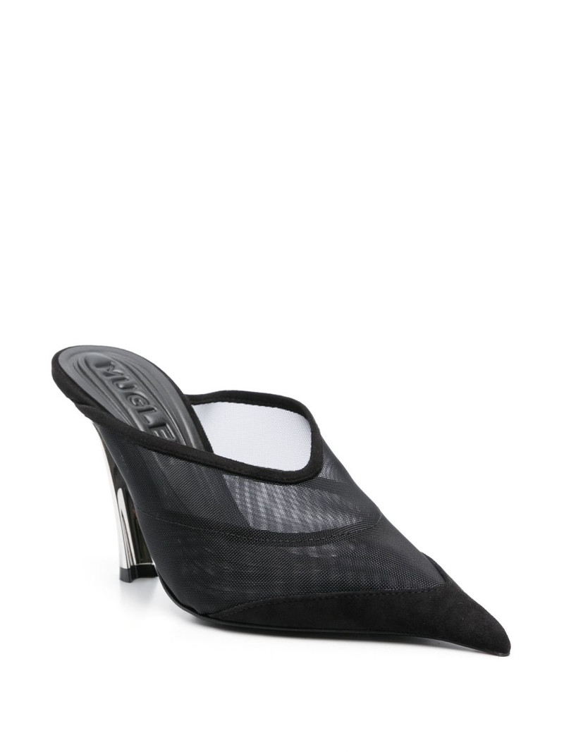 MUGLER 95mm mesh mules outlook