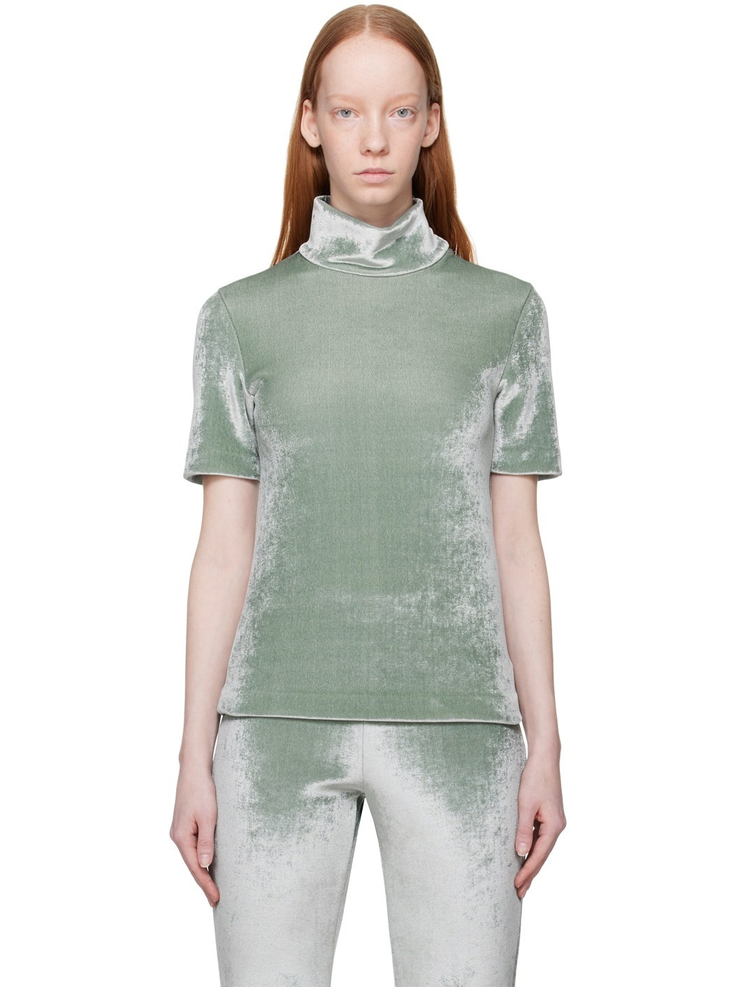 Green Zip Turtleneck - 1
