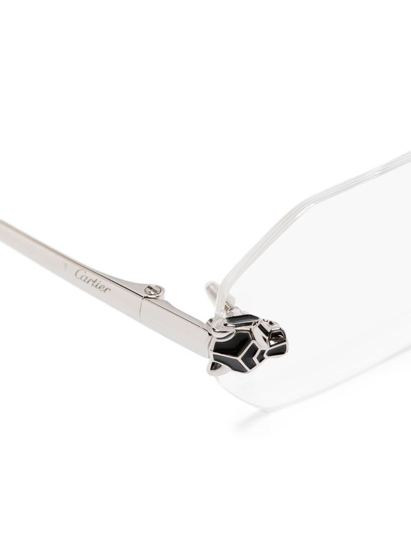 Panther Head-detail rimless glasses 3