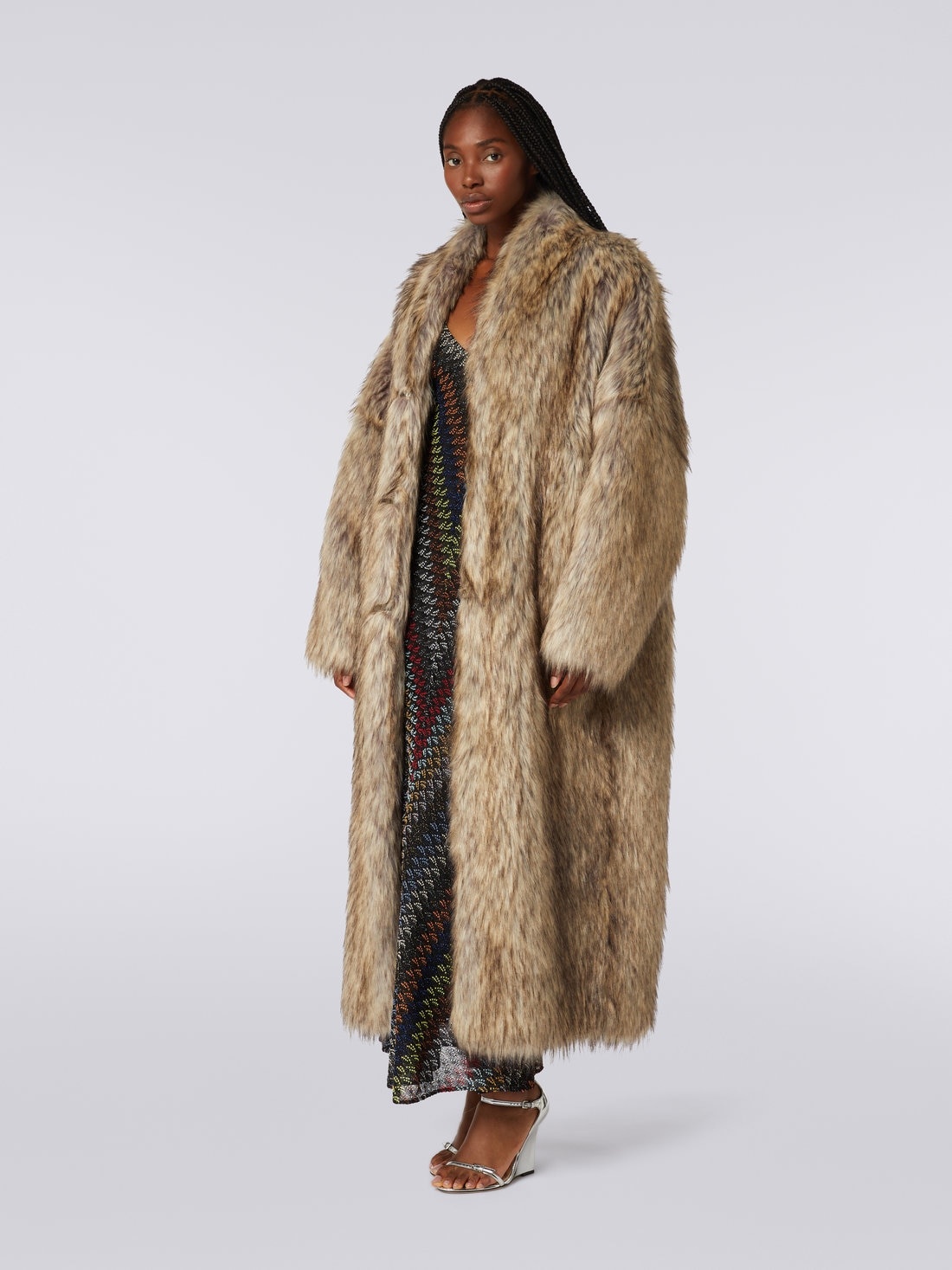 Long faux fur coat - 3