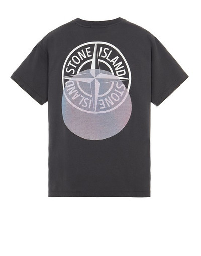 Stone Island 2NS94 30/1 COTTON JERSEY 'TRICROMIA THREE' PRINT_GARMENT DYED STEEL GRAY outlook