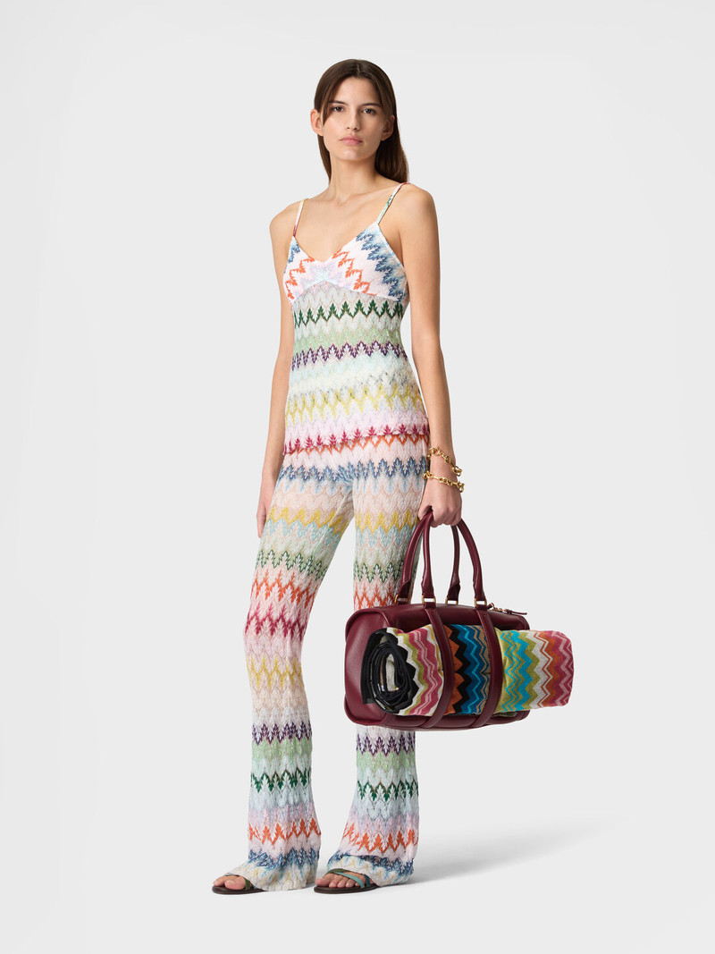 Missoni Flare trousers in viscose-blend lamé with zig zag motif outlook