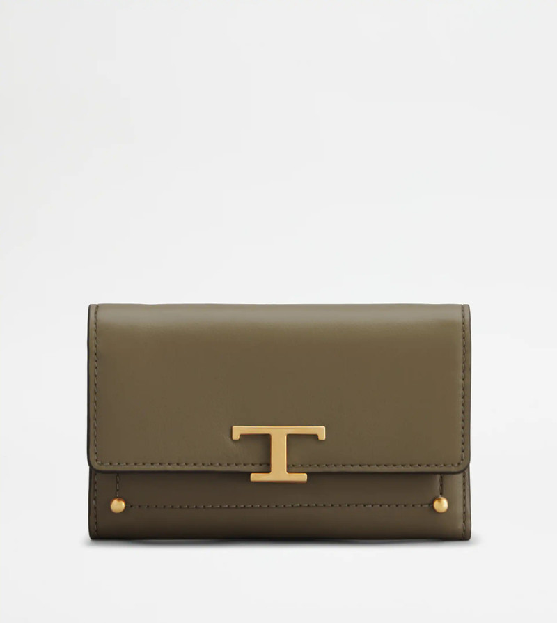 TIMELESS WALLET IN LEATHER - GREY 1