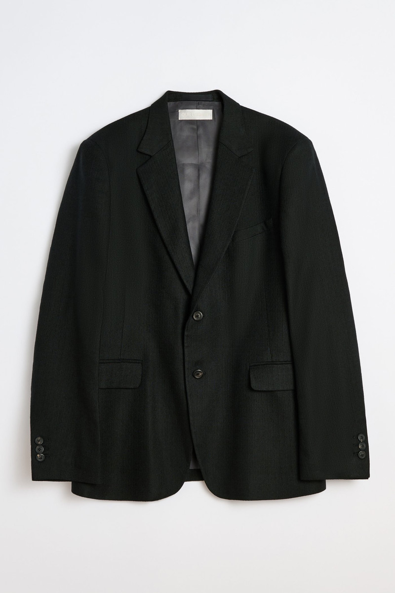 Ceremony Blazer Coal Black Link Stripe Weave 1