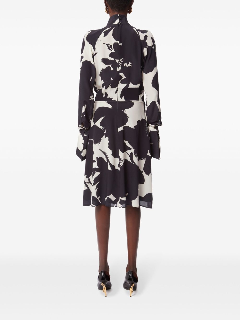 abstract-print high-neck dress - 4