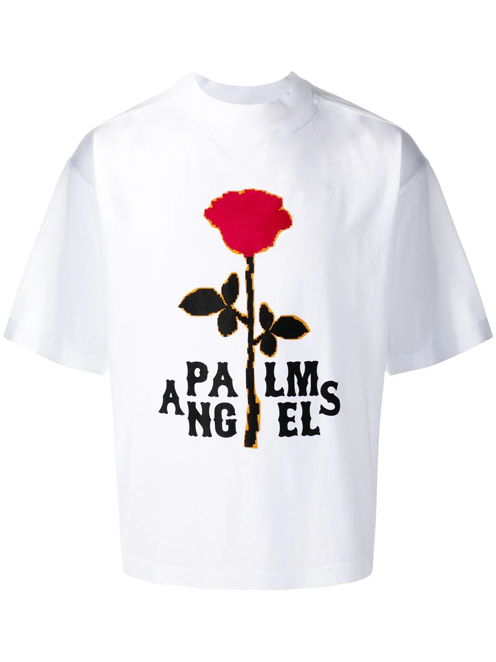 rose-print logo T-shirt - 1