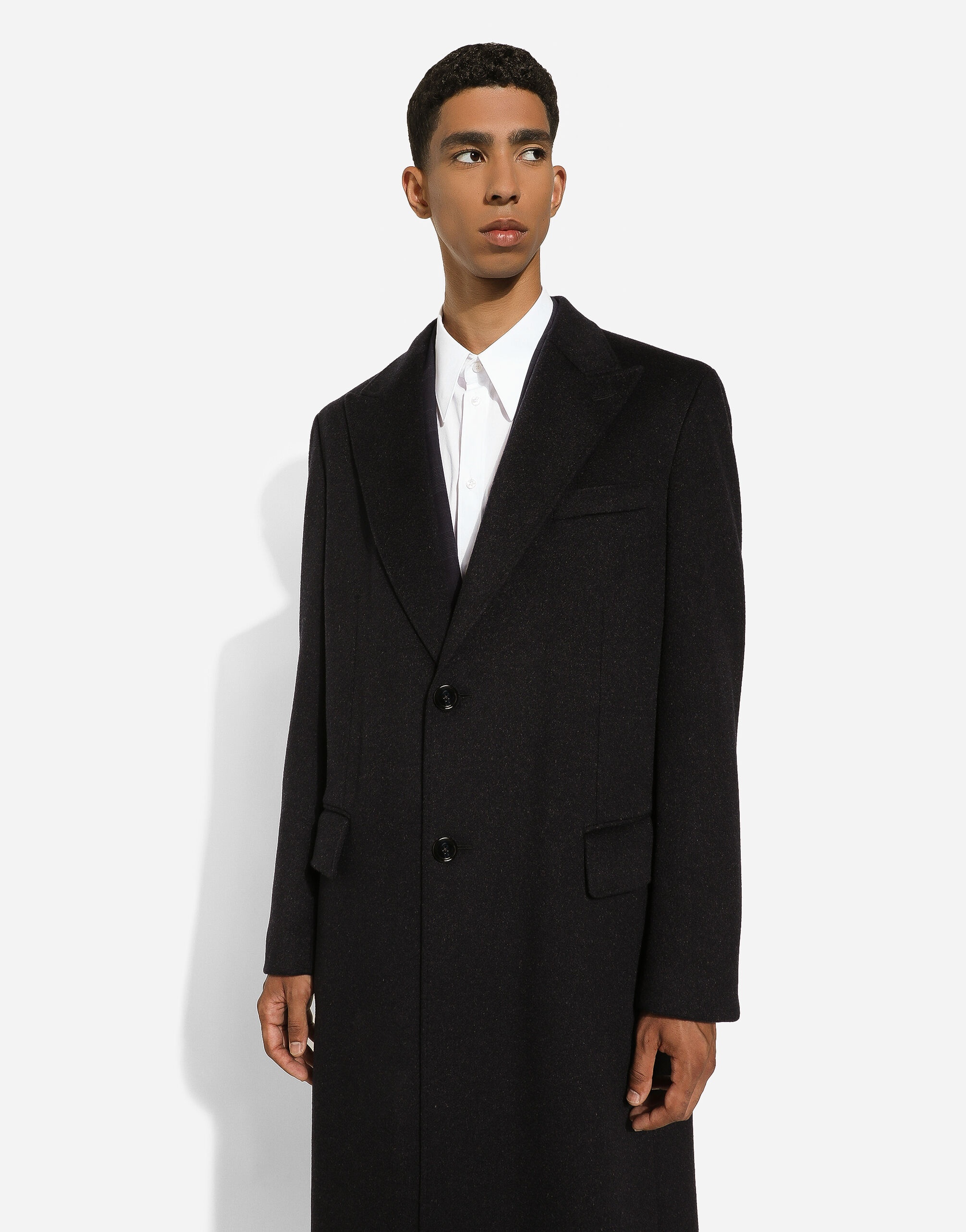 Single-breasted cashmere coat - 4