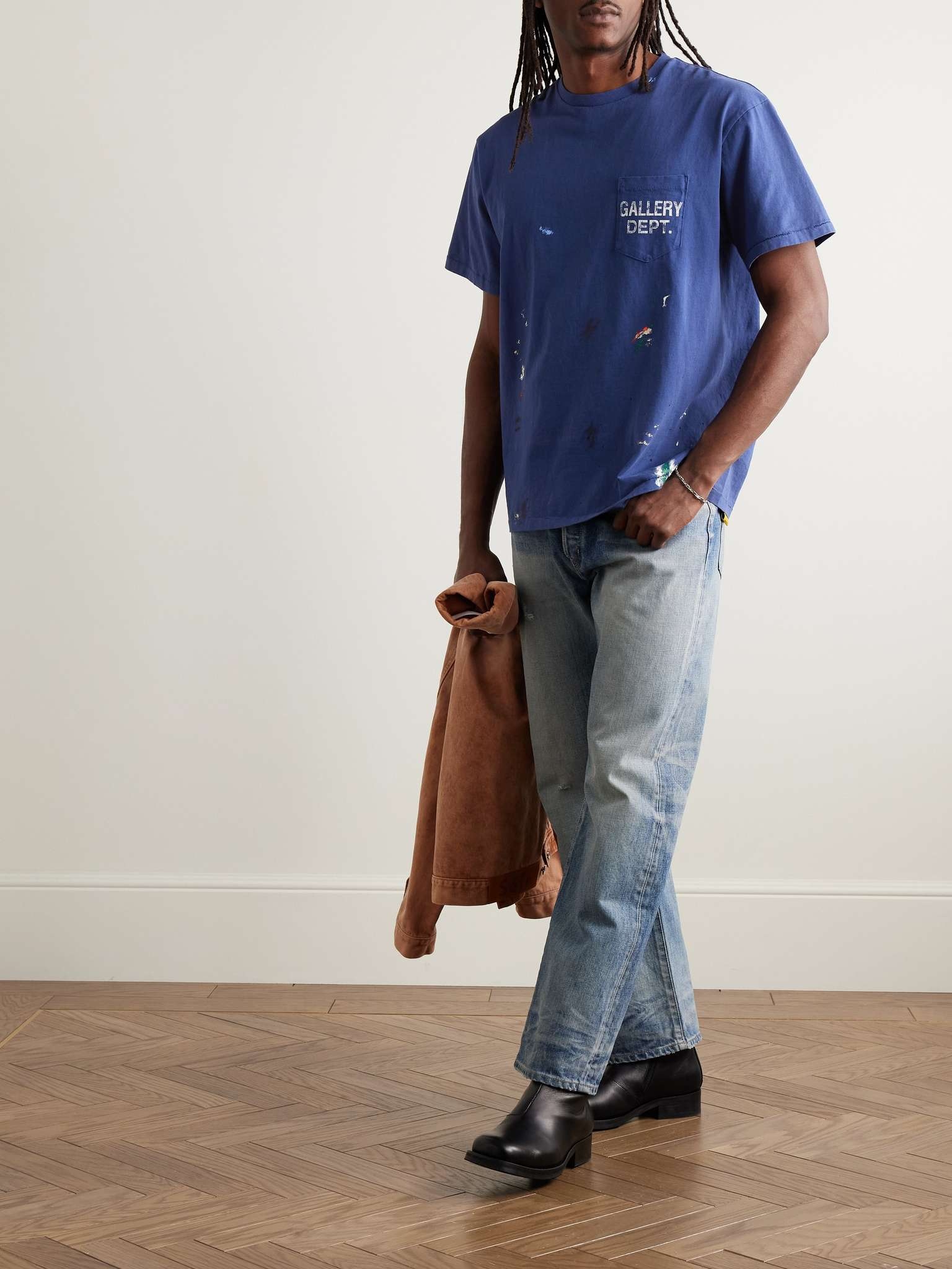 Logo-Print Paint-Splattered Cotton-Jersey T-Shirt - 2