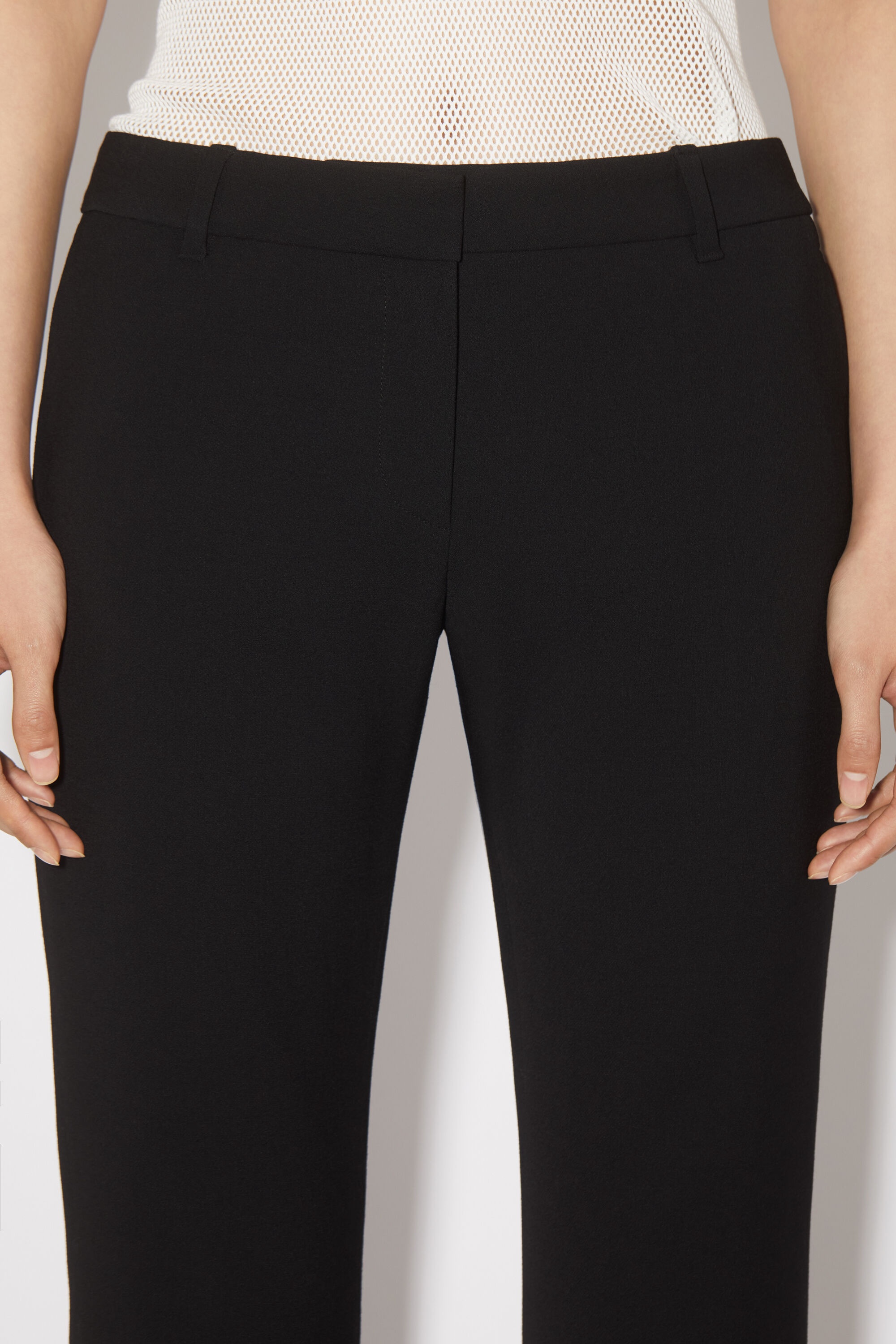 Tailored wool blend trousers - Black - 5