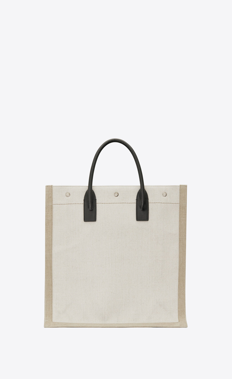 rive gauche n/s shopping bag in linen and cotton 3