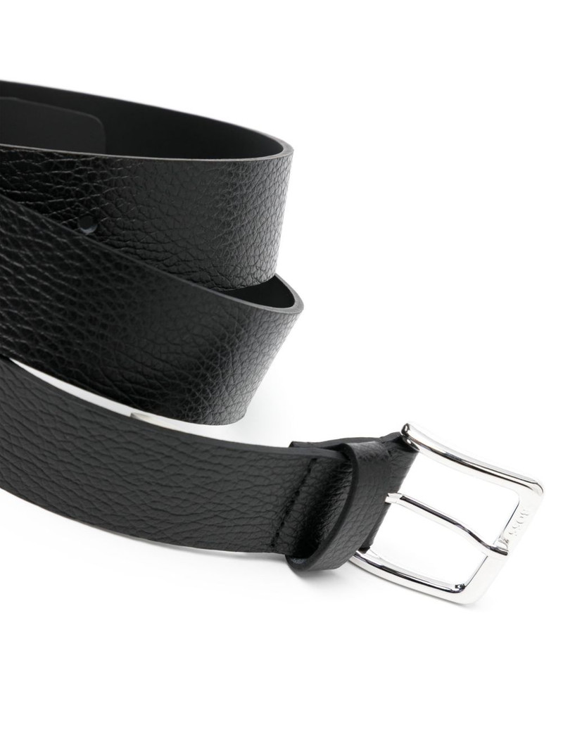 BOSS logo-engraved leather belt outlook