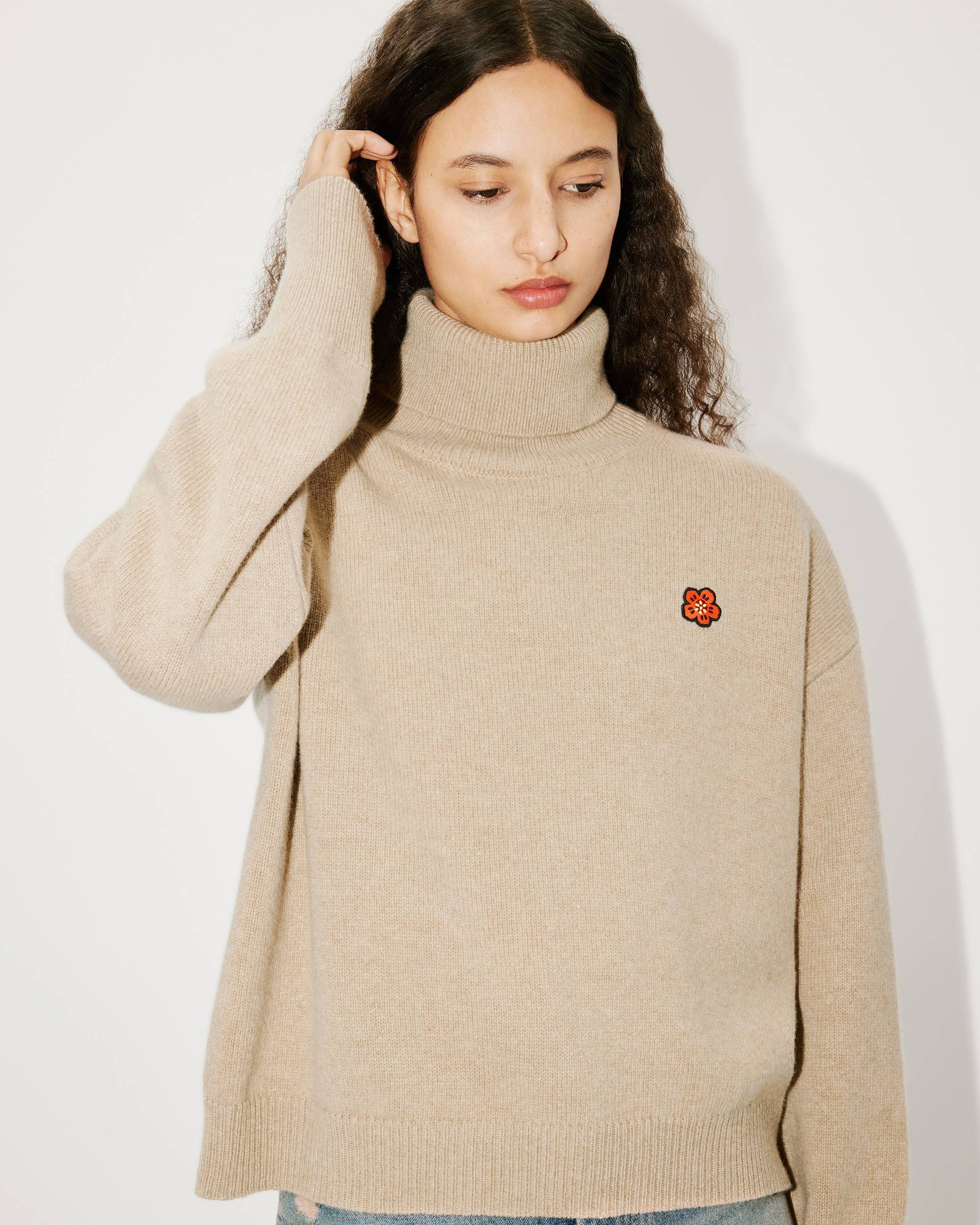 'Boke Flower Crest' embroidered wool jumper - 6