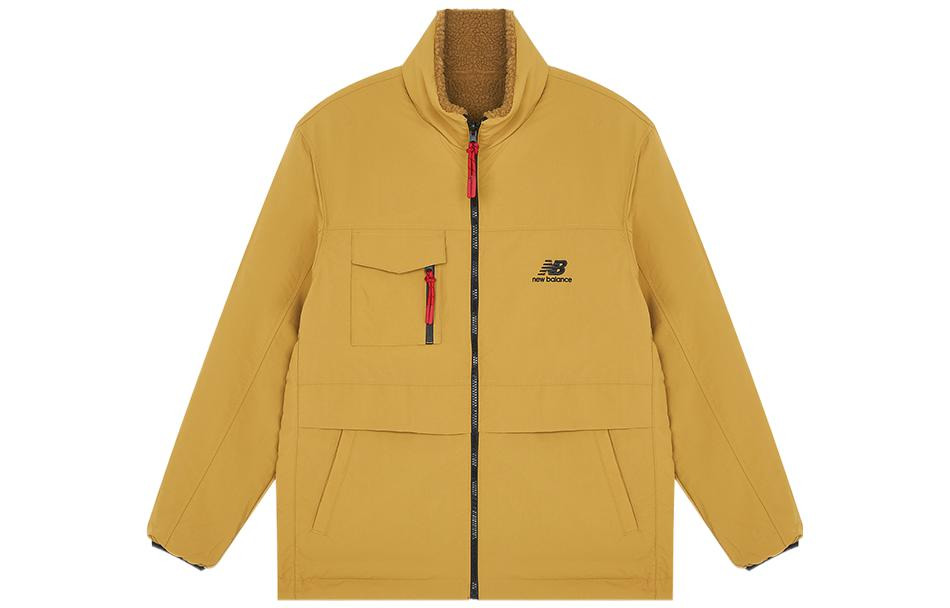 New Balance Men's New Balance Contrasting Colors Pocket Reversible Stand Collar Lamb's Wool Jacket B - 3