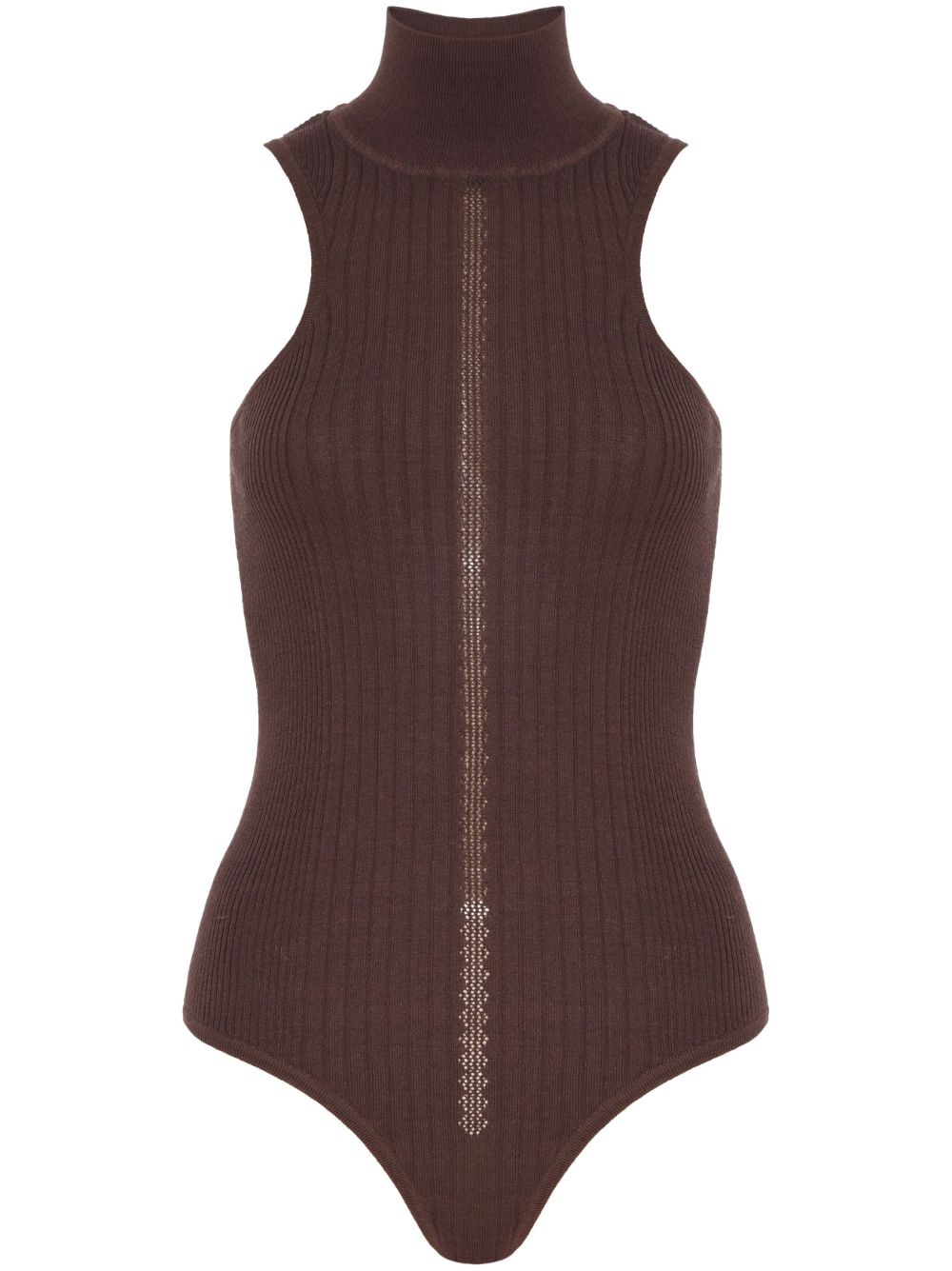 high-neck knitted bodysuit - 1