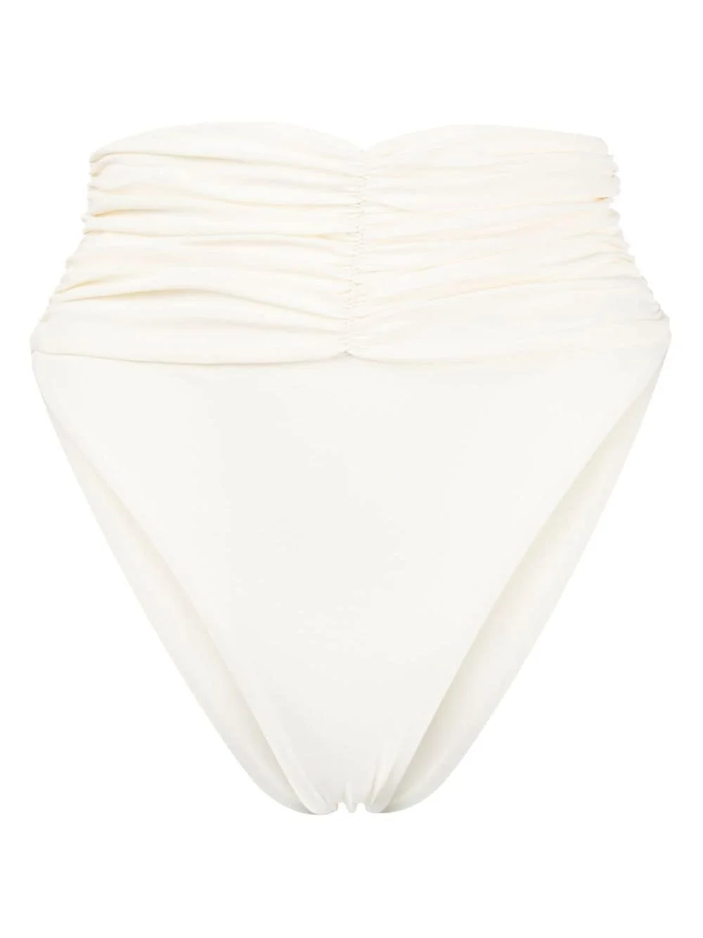 high-waisted ruched bikini bottoms - 1
