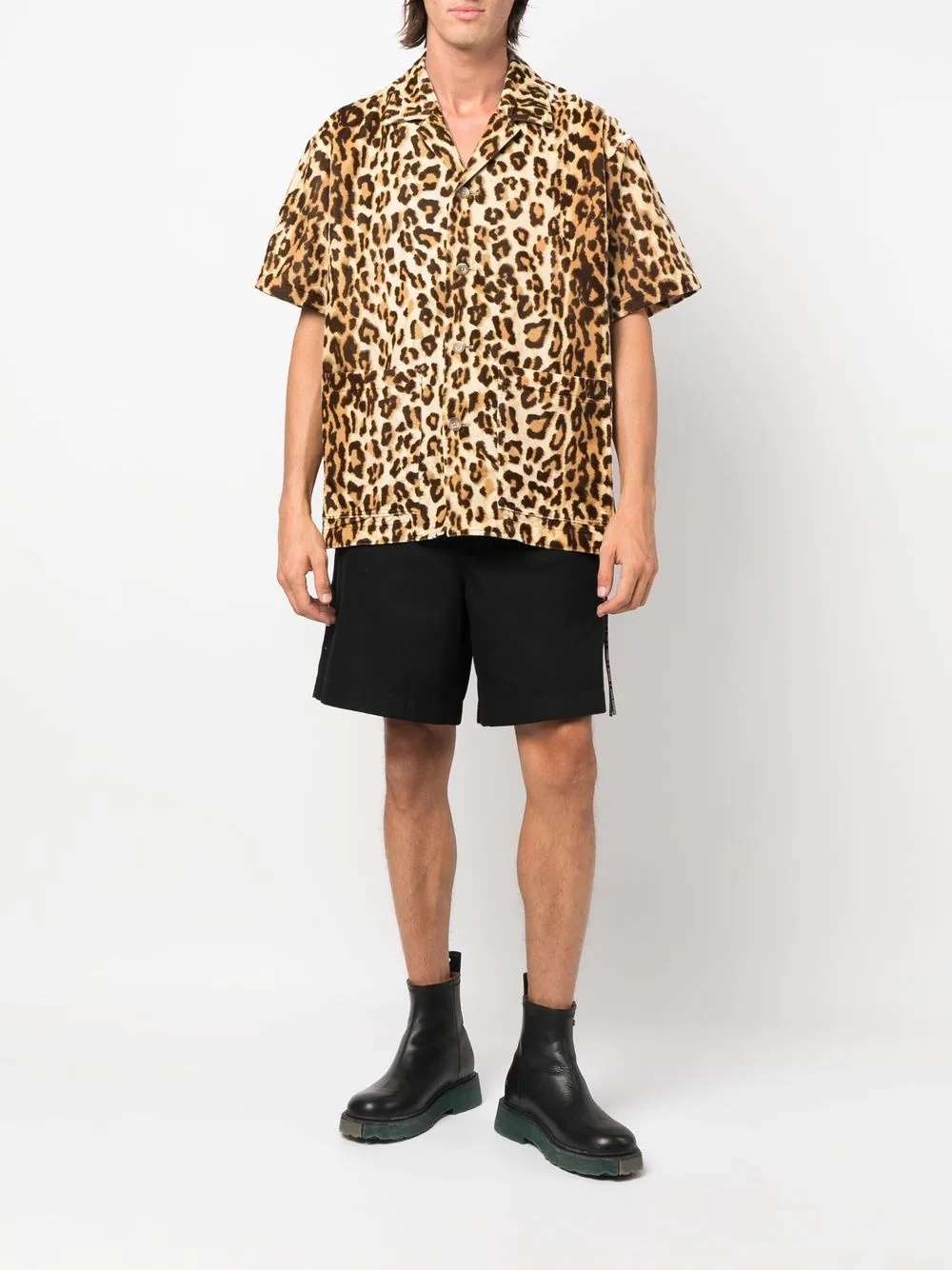 leopard-print short-sleeved shirt - 2